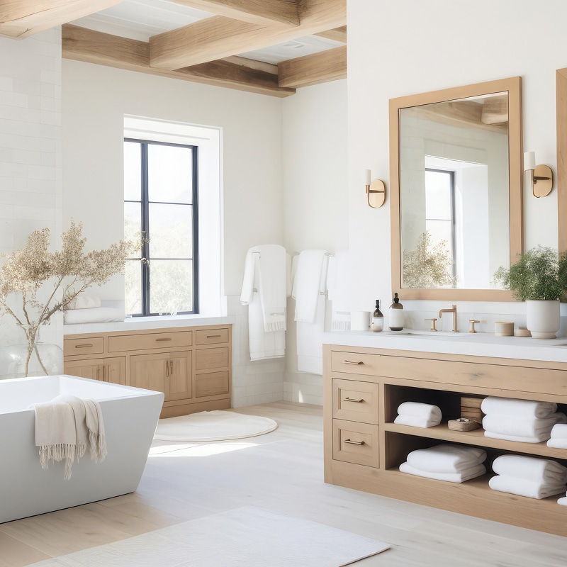 Rénovation façade maison : échafaudage et chantier Chantier de rénovation extérieure d'une maison moderne, échafaudages métalliques devant les façades couleur crème sous un ciel bleu avec nuages.